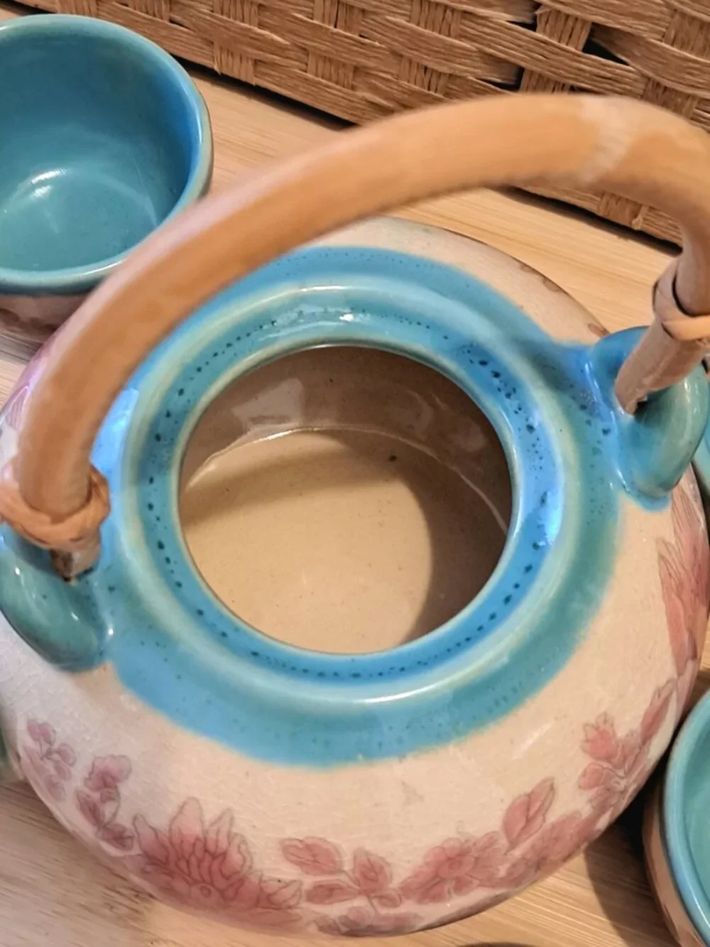 World Market Handpainted Ceramic Teapot Set